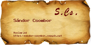 Sándor Csombor névjegykártya