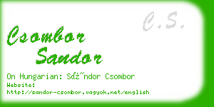 csombor sandor business card
